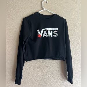 Vans black long sleeve crop top